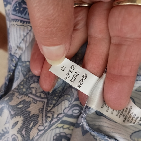 Chico's Indigo Paisley Chambray Shirt - Picture 7 of 8